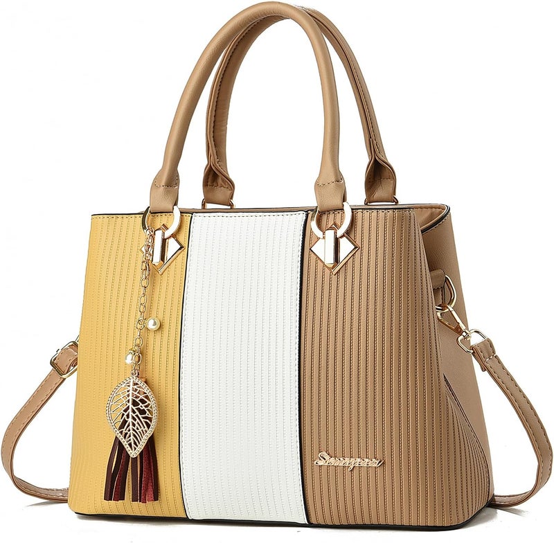 SiMYEER Purses and Handbags for Women Leather Tote Shoulder Bag Medium Satchel Purse Top Handle Bags for Ladies - Image 1